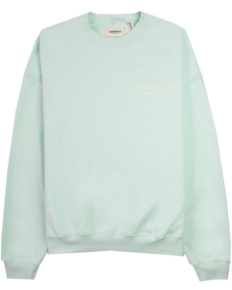 Fear of God ESSENTIALS Logo Pullover Sweatshirt Mint/White