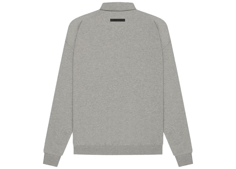 Order Fear of God ESSENTIALS Polo Lengan Panjang Heather Oatmeal Gelap