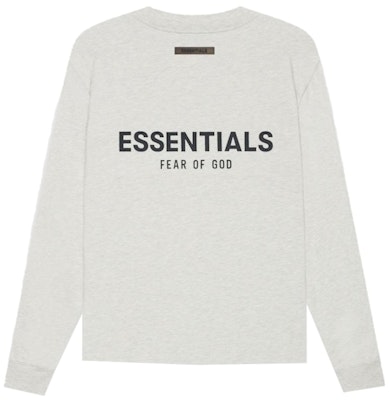 Fear of God ESSENTIALS Long Sleeve T-Shirt Light Heather Oatmeal Buy Fear of God ESSENTIALS Long Sleeve T-Shirt Light Heather Oatmeal