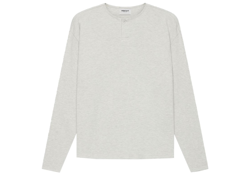 Fear of God ESSENTIALS Long Sleeve Thermal Henley Light Heather Oatmeal