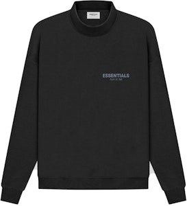 Fear of God ESSENTIALS Mock Neck Sweater Hitam/Stretch Limo Buy Fear of God ESSENTIALS Mock Neck Sweater Hitam/Stretch Limo