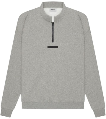 Fear of God ESSENTIALS Mockneck Half Zip Dark Heather Oatmeal Buy Fear of God ESSENTIALS Mockneck Half Zip Dark Heather Oatmeal
