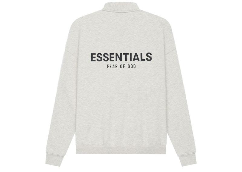 Order Fear of God ESSENTIALS Jersey Half Zip Heather Oatmeal Claro