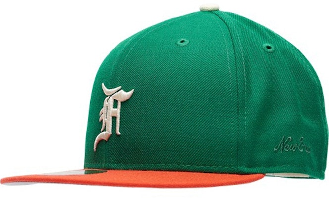 Fear of God ESSENTIALS New Era 59Fifty Fitted Hat (FW21) Green/Orange Buy Fear of God ESSENTIALS New Era 59Fifty Fitted Hat (FW21) Green/Orange
