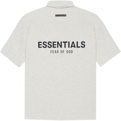 Fear of God ESSENTIALS Polo Light Heather Oatmeal Order Fear of God ESSENTIALS Polo Light Heather Oatmeal