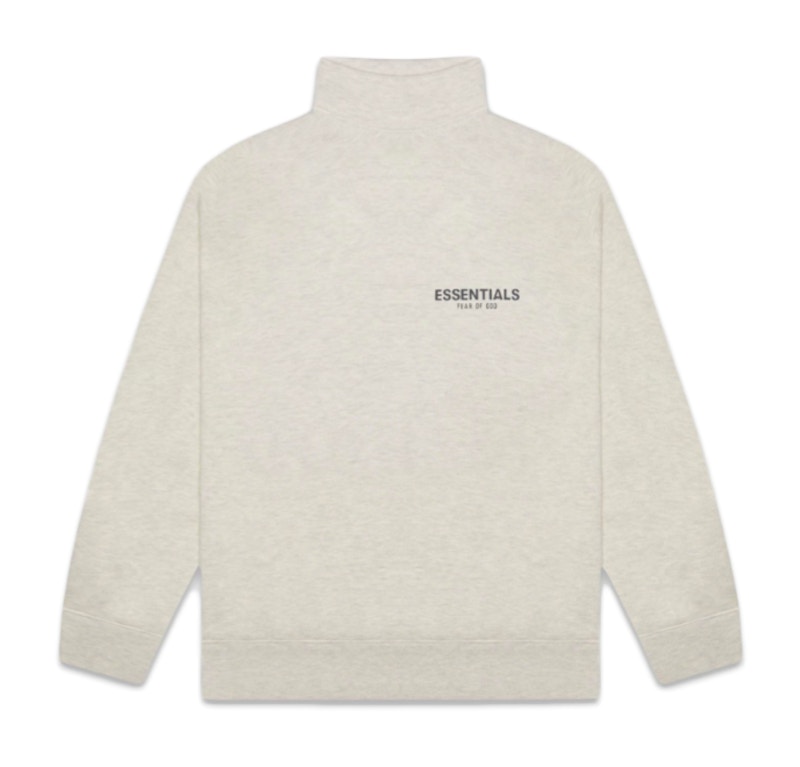 Fear of God ESSENTIALS Pull-Over Mockneck Sweatshirt Oatmeal Heather