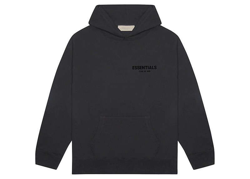 Fear of God Essentials Pullover Chest Logo Hoodie FW22 Stretch Limo/Black
