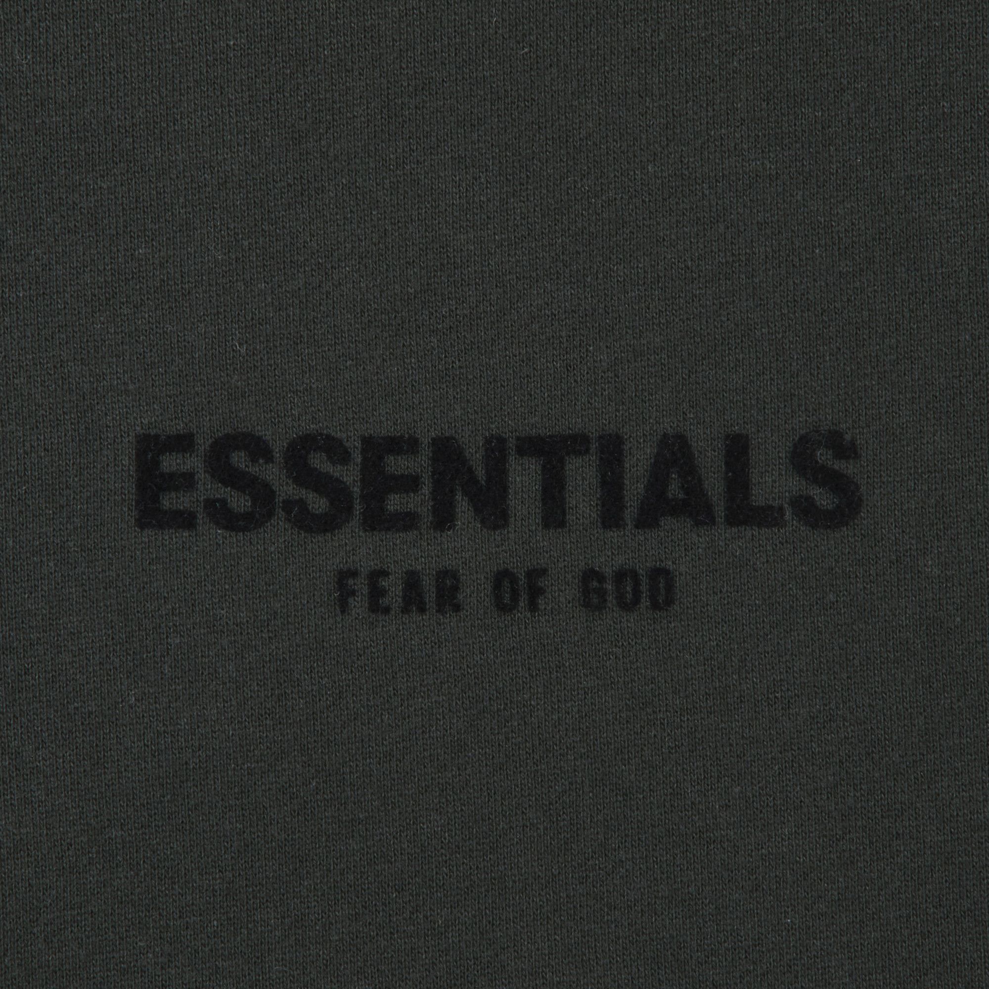 Shop フィア オブ ゴッド エッセンシャルズ プルオーバー 胸ロゴフーディ ストレッチリム/ブラック 192BT212110F/192SU224410F