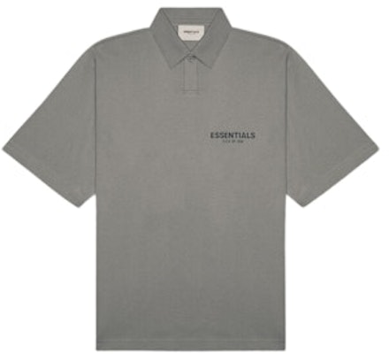 Fear of God ESSENTIALS Short Sleeve Boxy Polo Gray Flannel/Charcoal Buy Fear of God ESSENTIALS Short Sleeve Boxy Polo Gray Flannel/Charcoal