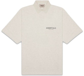 Fear of God ESSENTIALS Polo Manga Corta Boxy Avena Heather Buy Fear of God ESSENTIALS Polo Manga Corta Boxy Avena Heather