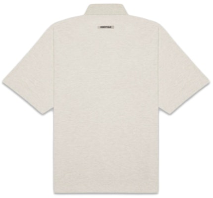 Fear of God ESSENTIALS Short Sleeve Boxy Polo Oatmeal Heather Order Fear of God ESSENTIALS Short Sleeve Boxy Polo Oatmeal Heather