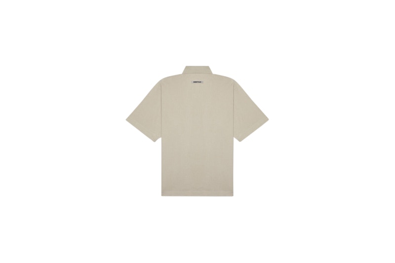 Order 恐懼大師 ESSENTIALS 寬鬆剪裁短袖 Polo 襯衫 米色/棕色