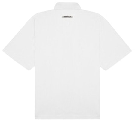 Fear of God ESSENTIALS Short Sleeve Boxy Polo White Order Fear of God ESSENTIALS Short Sleeve Boxy Polo White