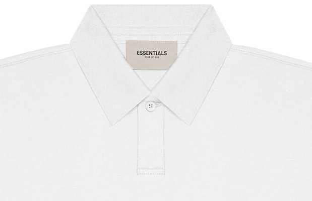 Fear of God ESSENTIALS Short Sleeve Boxy Polo White Lookbook Fear of God ESSENTIALS Short Sleeve Boxy Polo White