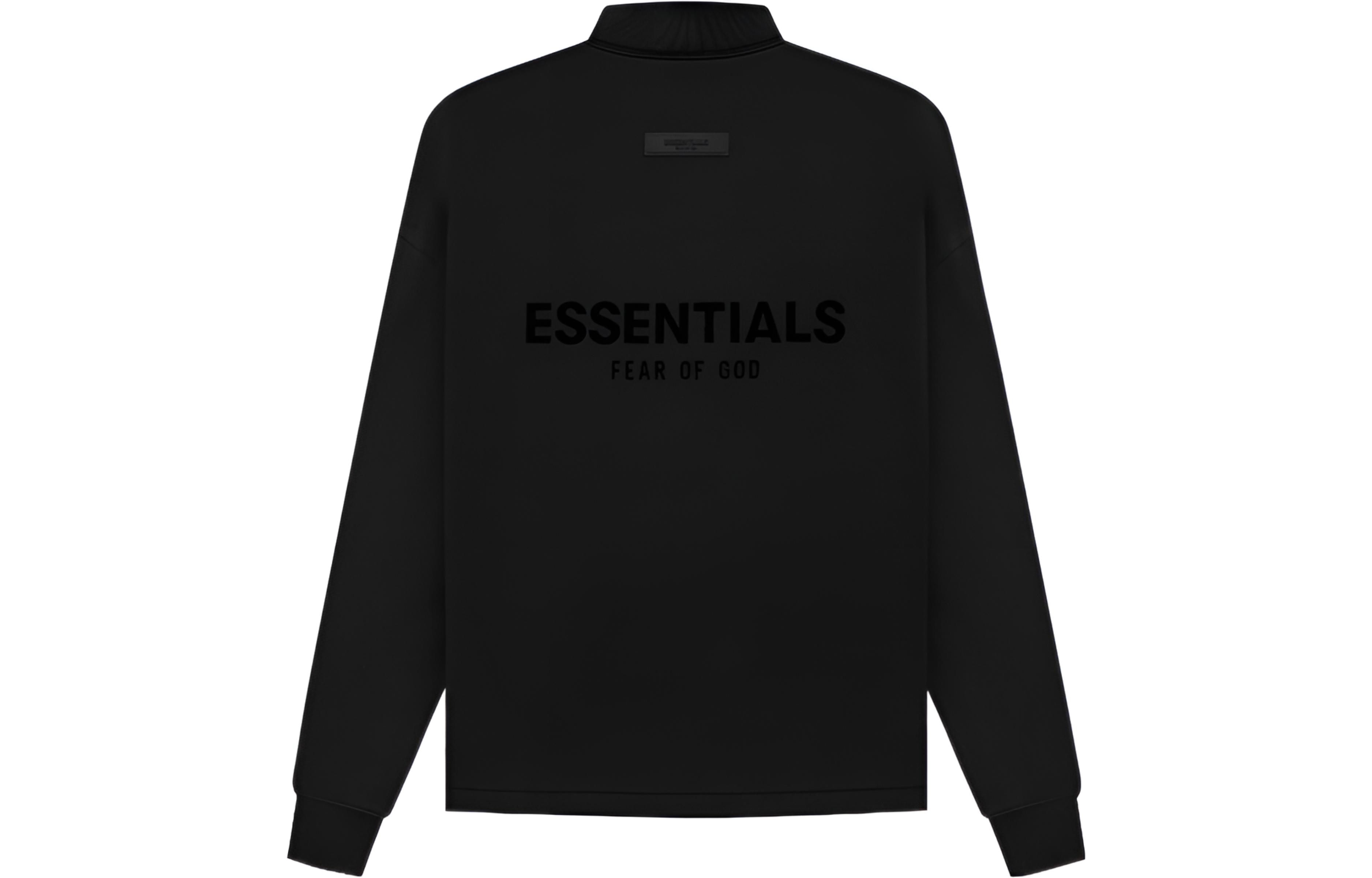 Fear of God Essentials SS22 Black Relaxed Mockneck Pullover Sweatshirt Unisex. FOG-SS22-984
