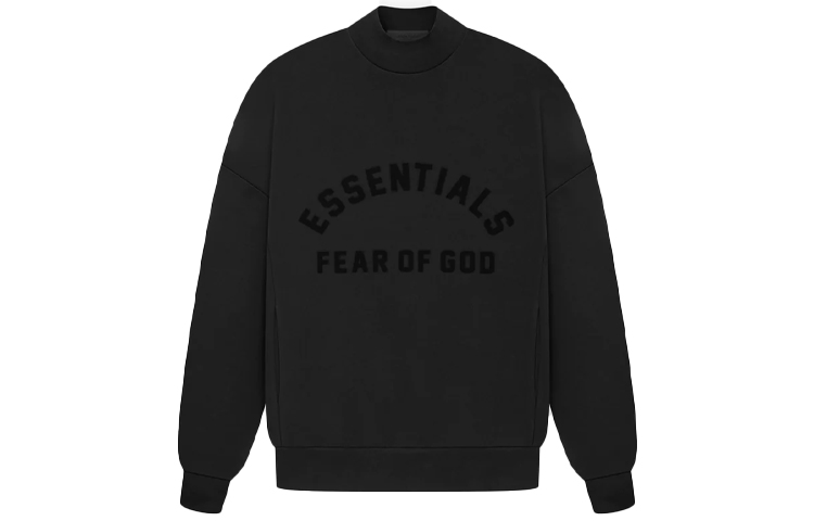 Fear of God Essentials SS23 Crewneck Jet Black Pullover Sweatshirt 192SP232040F