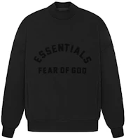 Fear of God Essentials SS23 Crewneck Jet Black Pullover Sweatshirt 192SP232040F Fear of God Essentials SS23 Crewneck Jet Black Pullover Sweatshirt 192SP232040F