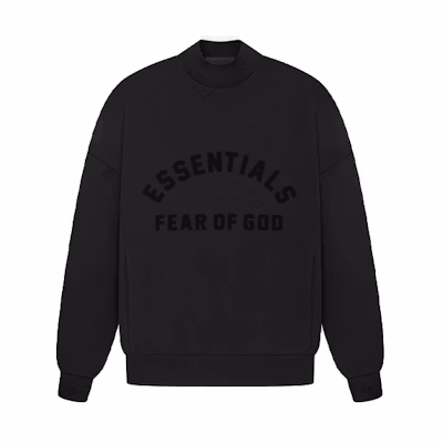 FOG Essentials SS23 Crewneck Jet Black Pullover Sweatshirt 192SP232040F