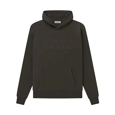 FOG Essentials SS23 Off Black Logo Hoodie Heavyweight Sweatshirt FOG-SS23-006