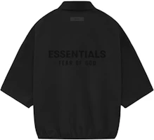 Fear of God Essentials SS24 3/4 Sleeve Letter Print Polo Shirt Black 192SU244400F Fear of God Essentials SS24 3/4 Sleeve Letter Print Polo Shirt Black 192SU244400F