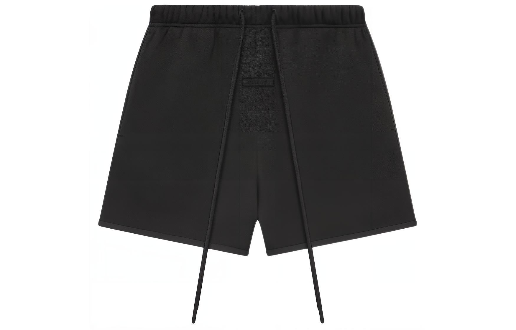 Fear of God Essentials SS24 Drop 2 Jet Black Sweat Shorts Mens Relaxed Fit 160SP242004F