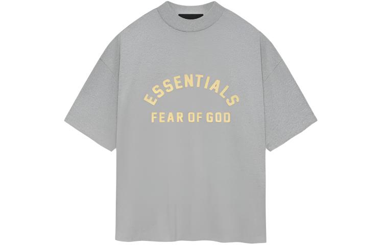 Fear of God Essentials SS24 Letter Logo Heavyweight Tee Light Heather Grey Mens. 125SP242006F