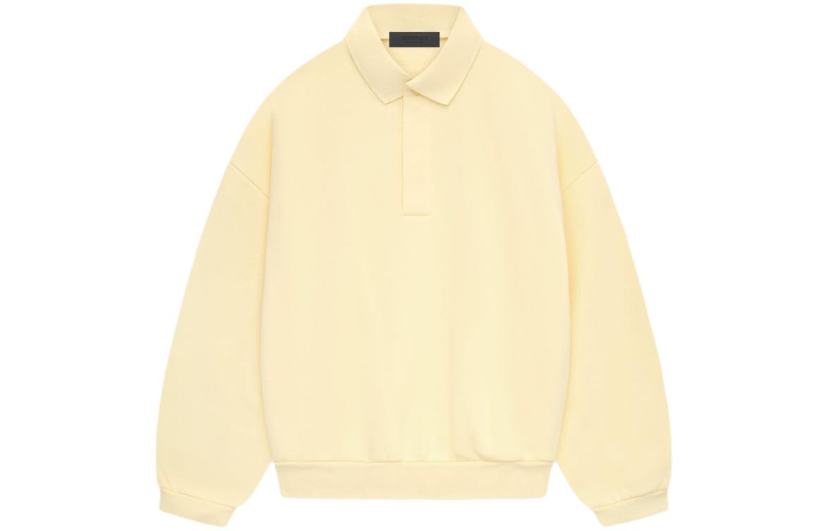 Fear of God Essentials SS24 Longsleeve Polo Garden Yellow - Relaxed Fit Heavyweight Style 192SP244391F