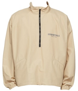 Fear of God ESSENTIALS SSENSE Eksklusif Jaket Track Half-Zip Linen Buy Fear of God ESSENTIALS SSENSE Eksklusif Jaket Track Half-Zip Linen