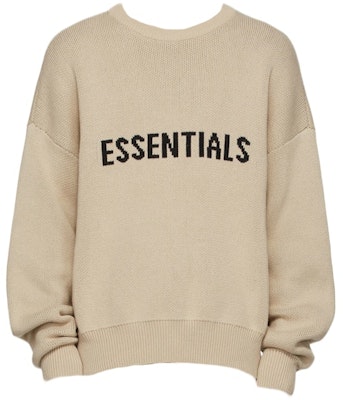 Fear of God ESSENTIALS SSENSE Exclusive Pullover Sweater Linen Buy Fear of God ESSENTIALS SSENSE Exclusive Pullover Sweater Linen