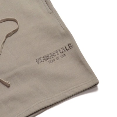 Fear of God ESSENTIALS Sweat Shorts Tan Order Fear of God ESSENTIALS Sweat Shorts Tan