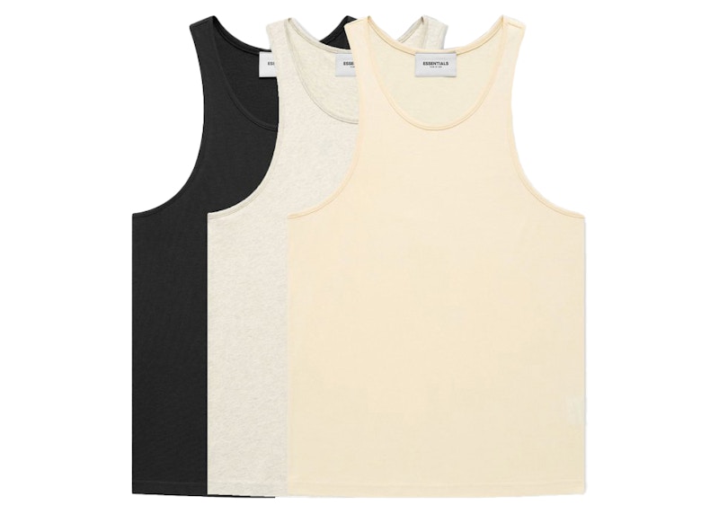 Buy Fear of God ESSENTIALS Tank (3-Pack) Hitam/Abu-Abu/Cream