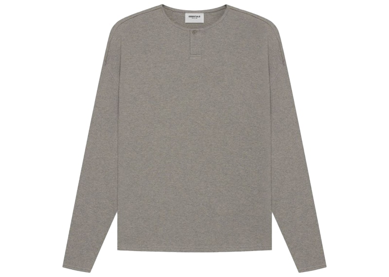 Fear of God ESSENTIALS Thermal Henley Long Sleeve Grey Flannel