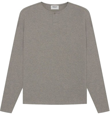 Fear of God ESSENTIALS Thermal Henley Lengan Panjang Kelabu Flanel Buy Fear of God ESSENTIALS Thermal Henley Lengan Panjang Kelabu Flanel