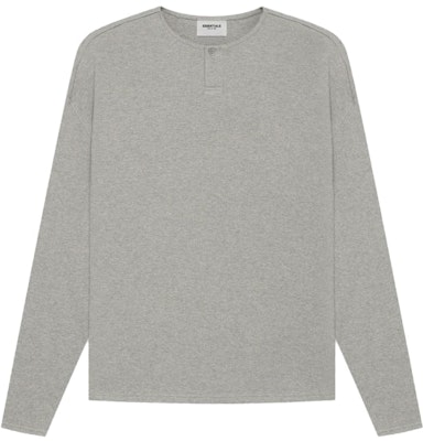 Fear of God ESSENTIALS Thermal Henley Long Sleeve Dark Heather Oatmeal Buy Fear of God ESSENTIALS Thermal Henley Long Sleeve Dark Heather Oatmeal