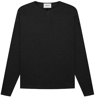 Fear of God ESSENTIALS Thermal L/S Henley Hitam Buy Fear of God ESSENTIALS Thermal L/S Henley Hitam