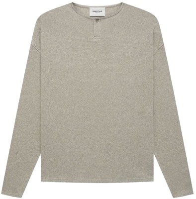 Fear of God ESSENTIALS Thermal L/S Henley Heather Buy Fear of God ESSENTIALS Thermal L/S Henley Heather