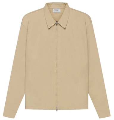 Fear of God ESSENTIALS Twill Shacket Khaki Buy Fear of God ESSENTIALS Twill Shacket Khaki