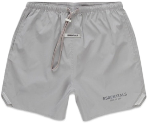 Fear of God ESSENTIALS Volley Shorts Silver Reflective Buy Fear of God ESSENTIALS Volley Shorts Silver Reflective