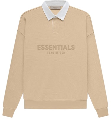 Fear of God Essentials Waffle Henley Rugby Sand Buy Fear of God Essentials Waffle Henley Rugby Sand