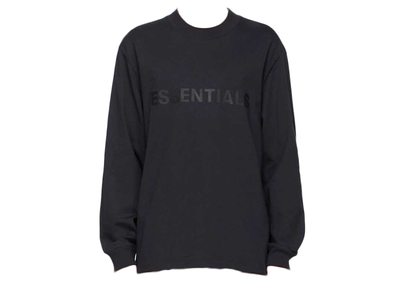 Fear of God ESSENTIALS x SSENSE Boxy Long Sleeve T-Shirt Applique Logo Dark Navy