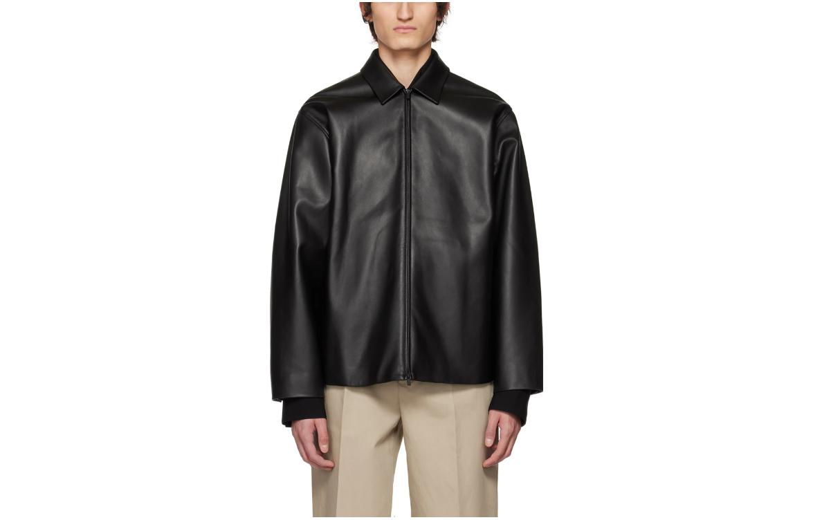 FOG Eternal SS23 Leather Grained Jacket Black Long Sleeve Jacket FOG-SS23-824