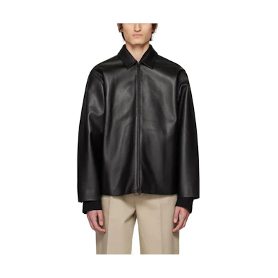 FOG Eternal SS23 Leather Grained Jacket Black Long Sleeve Jacket FOG-SS23-824