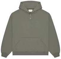 Fear of God Everyday Henley Hoodie Army Green Fear of God Everyday Henley Hoodie Army Green