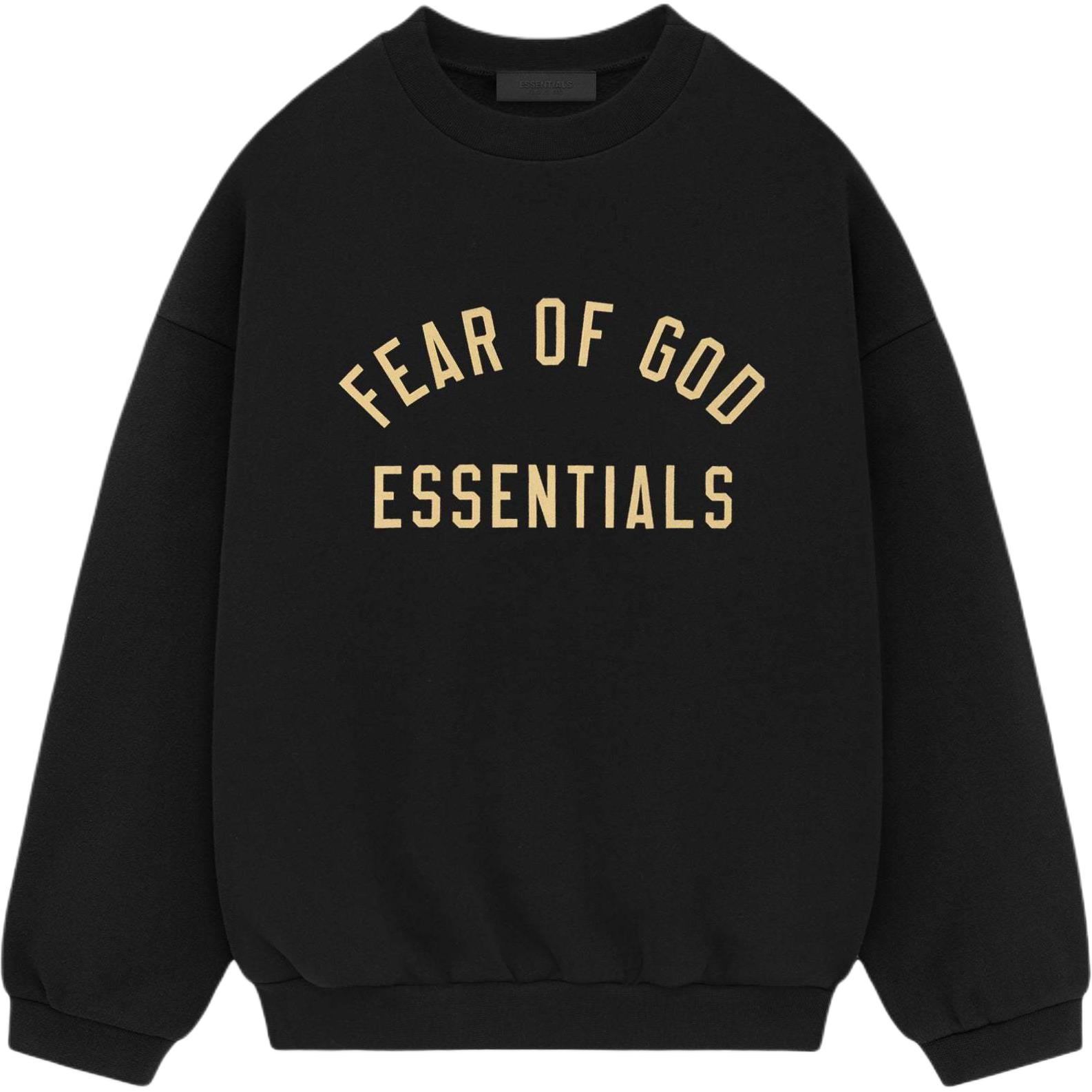 FOG Fall24 Back to School Fleece Crewneck Pullover Black Heavyweight Sweatshirt 192BT246268F