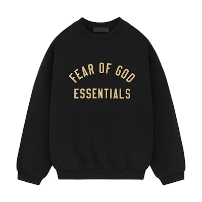 FOG Fall24 Back to School Fleece Crewneck Pullover Black Heavyweight Sweatshirt 192BT246268F