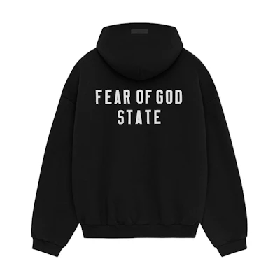 FOG FALL24 Heavy Fleece Fullzip Hoodie Black - Obsidian Black 192BT246240F