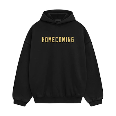 FOG FALL24 Heavy Fleece Hoodie Black Obsidian Mens Pullover Sweatshirt 192BT244810F