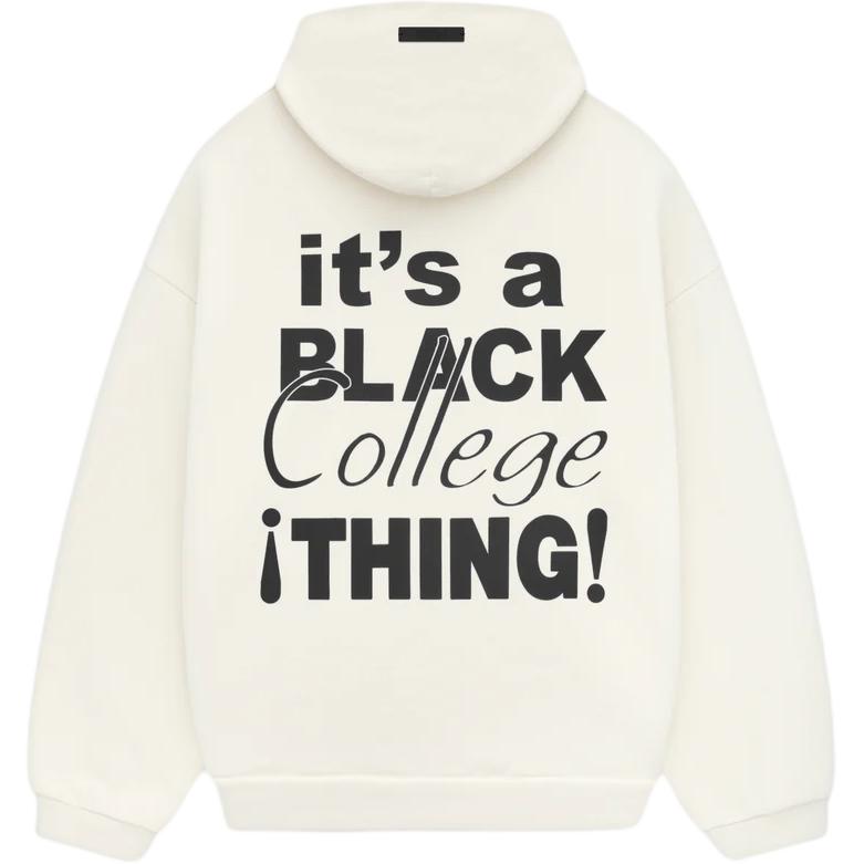 FOG FALL24 HOME COMING It's A Black College Thing Hoodie Ivory/Shell esfw2430-300flc