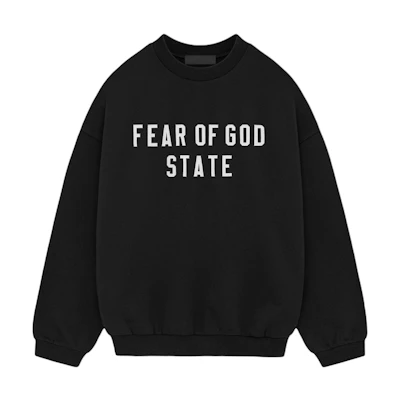 FOG Fall24 Homecoming Heavy Fleece Crewneck Letter Print Black Sweatshirt 192BT246230F