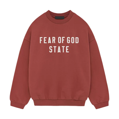 FOG FALL24 HOMECOMING Heavy Fleece Crewneck Crimson Red Sweatshirt Men 192BT246236F